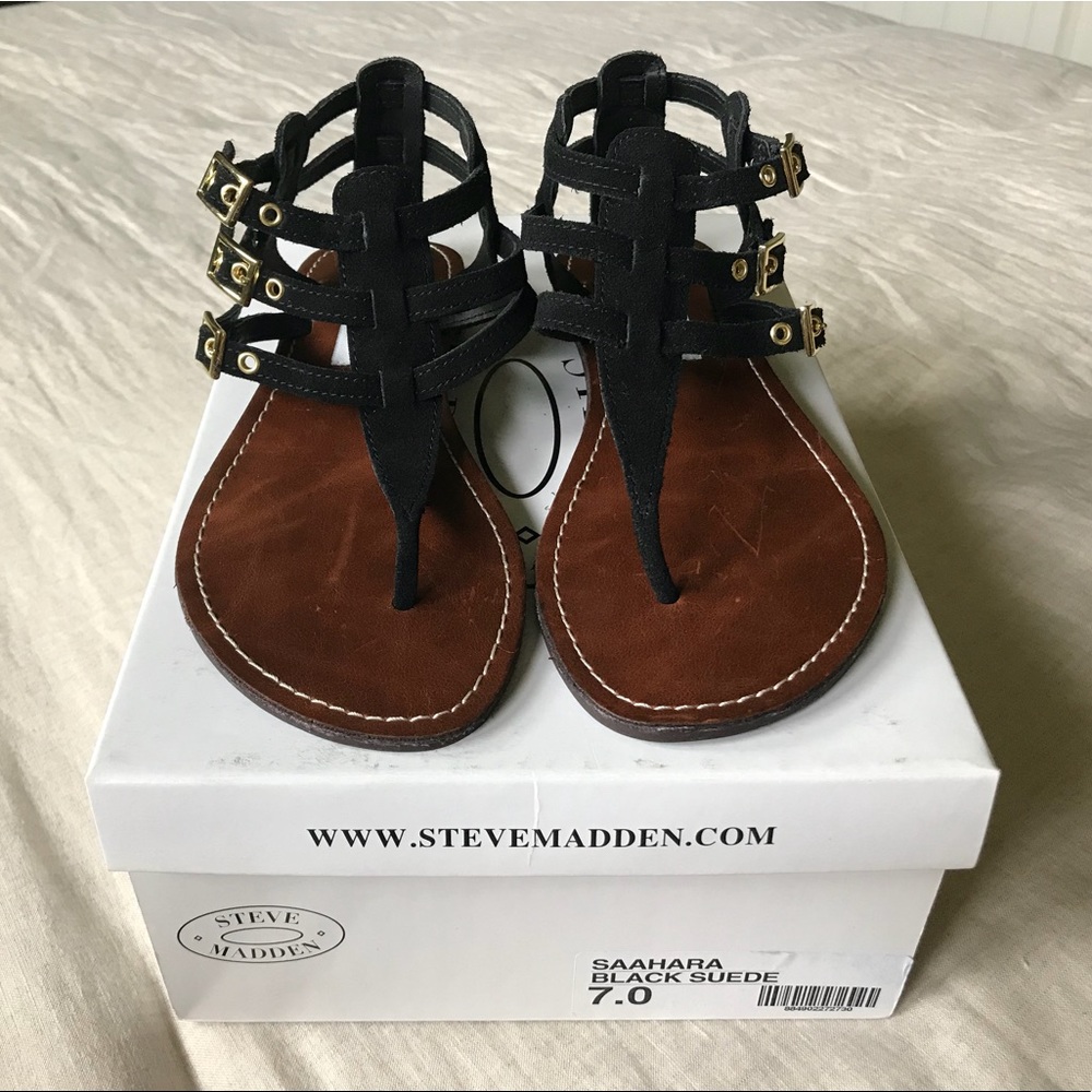 Steve Madden Saahara black suede gladiator sandal
